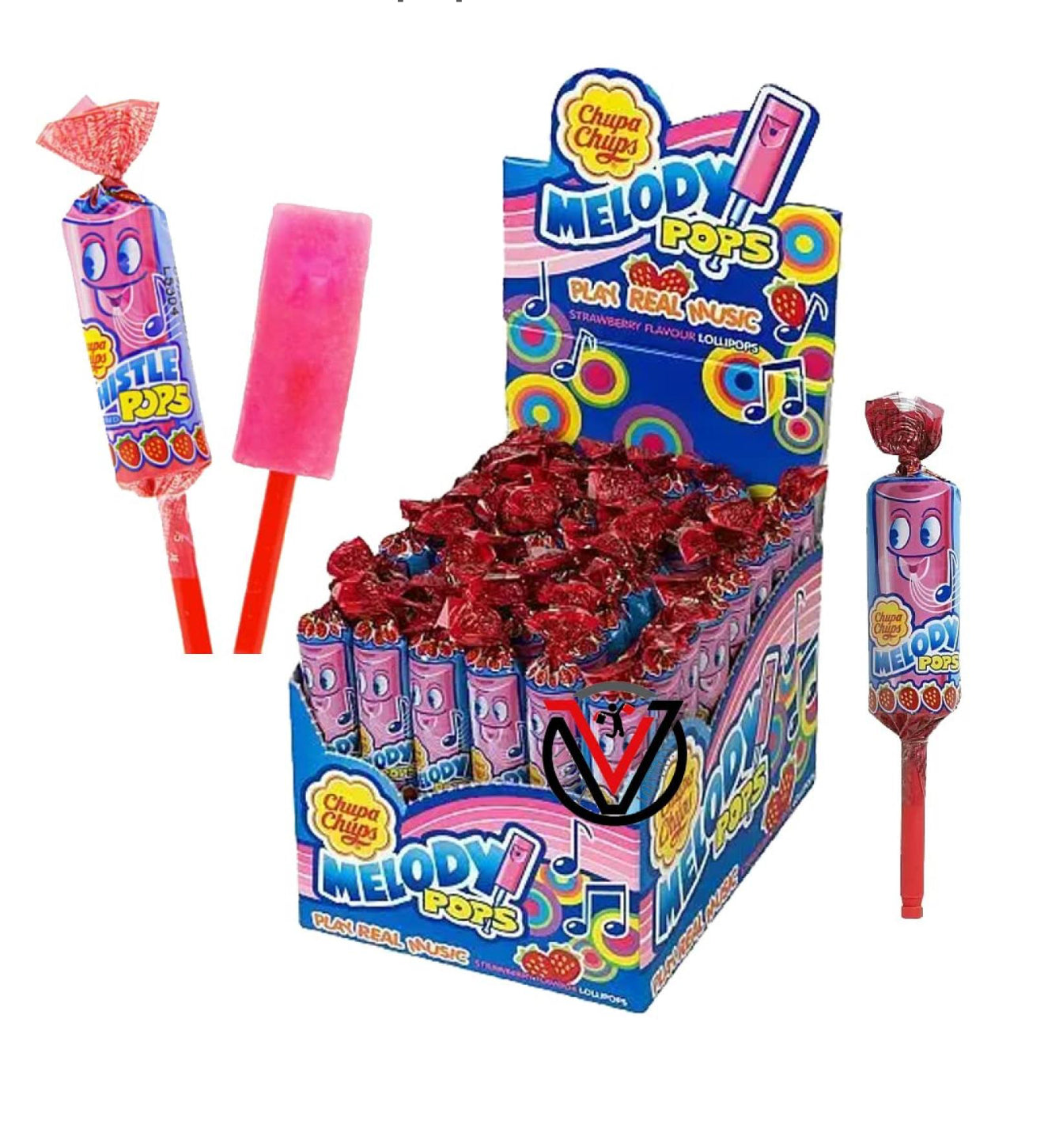 CHUPA CHUPS MELODY STRAWBERRY 15gr*48