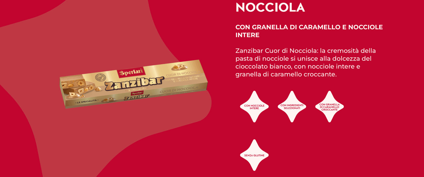 SPERLARI ZANZIBAR CUOR DI NOCCIOLATO 200gr*18
