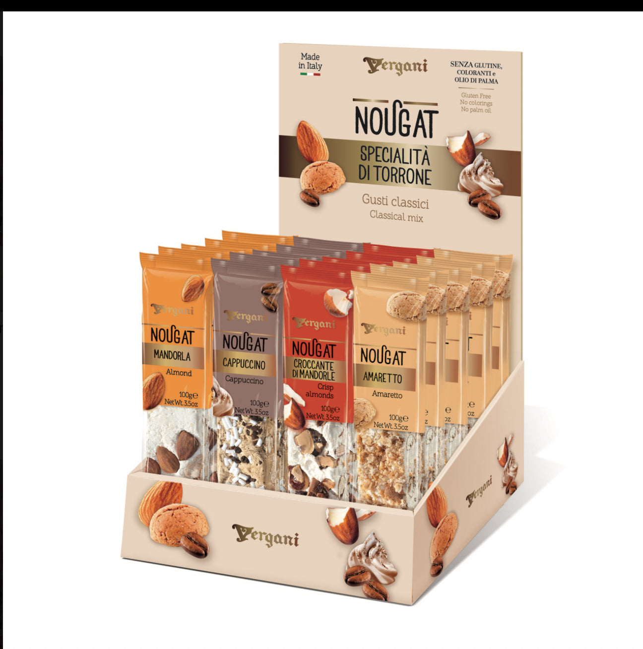 VERGANI DISPLAY soft NOUGAT Classico 100gr*20