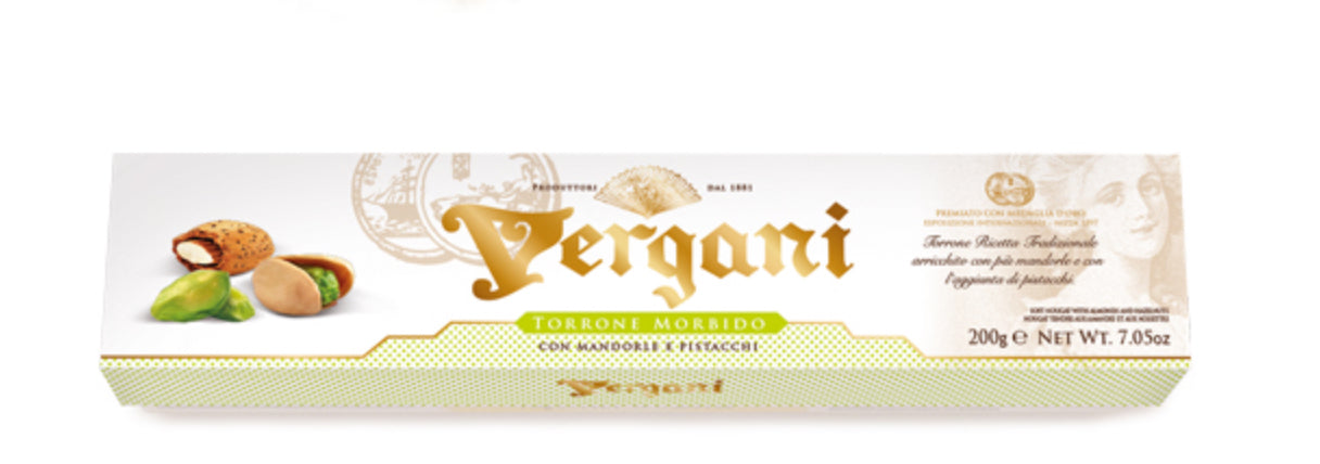 VERGANI torrone MORBIDO MANDORLE PISTACHIOS 200gr*12