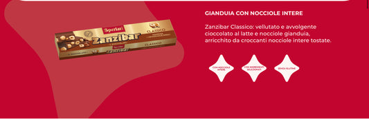 SPERLARI ZANZIBAR GIANDUIA MILK CHOCOLATE WHOLE HAZELNUTS 250gr*18