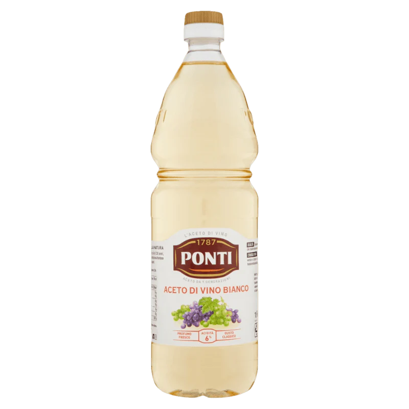 Ponti Aceto Bianco Pet Vinegar 1 Liter 12Pz