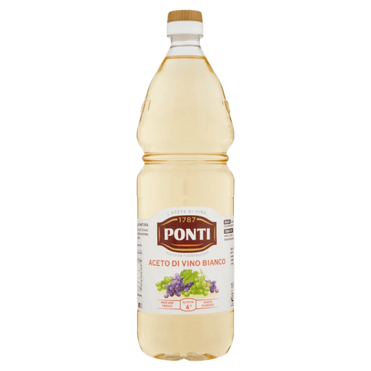 Ponti Aceto Bianco Pet Vinegar 1 Liter 12Pz