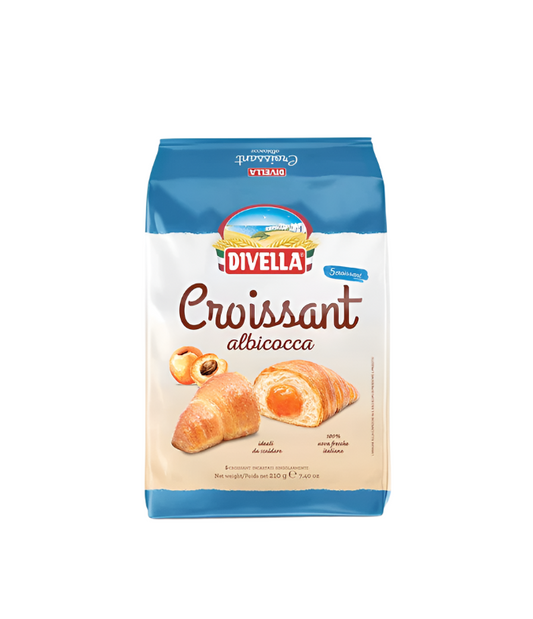 DIVELLA APRICOT CROISSANTS 5 PIECE 210G/7.4 OZ. 8PZ