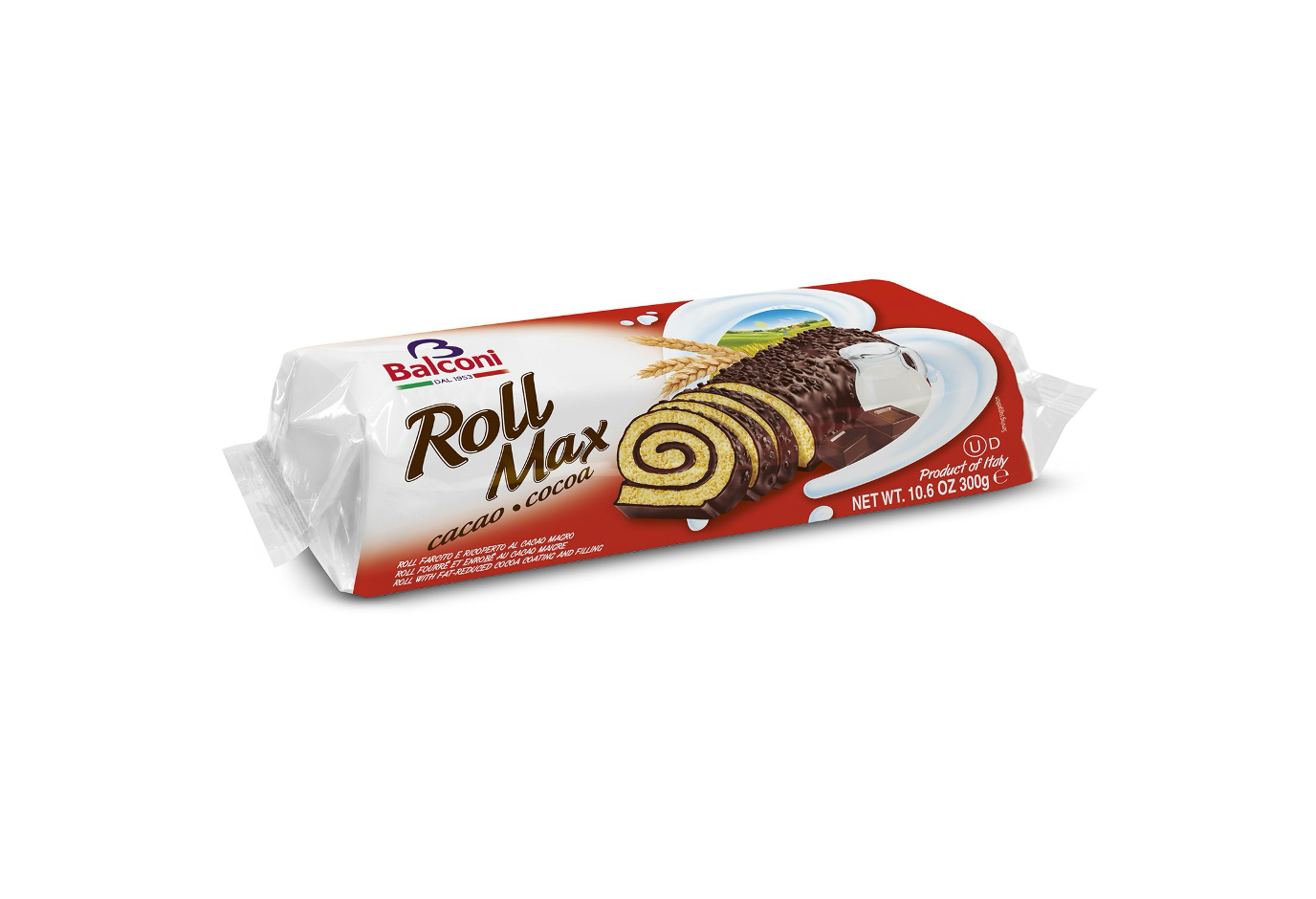 BALCONI ROLL MAX COCOA SPONGE CAKE SNACKS 300G 11PZ