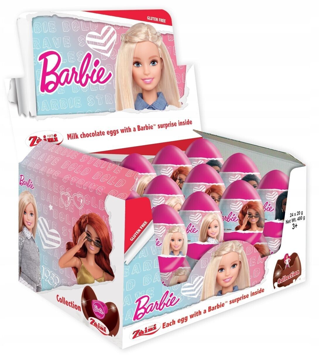 ZAINI BARBIE SURPRISE MILK CHOCOLATE EGGS WITH PRIZE 20G 24PZ