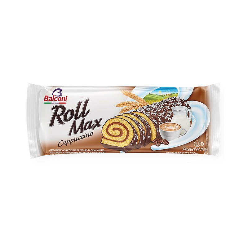 Balconi Roll Max Cappuccino Sponge Cake Snacks 300 g 11Pz